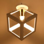 GLOBOSTAR® CUBE 00800 Μοντέρνο Φωτιστικό Οροφής με Ντουί 1 x E27 AC 220-240V IP20 - Λευκό & Χρυσό - Μ25 x Π25 x Υ25cm - Image 3