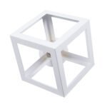 GLOBOSTAR® CUBE 00800 Μοντέρνο Φωτιστικό Οροφής με Ντουί 1 x E27 AC 220-240V IP20 - Λευκό & Χρυσό - Μ25 x Π25 x Υ25cm - Image 7