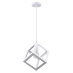 GLOBOSTAR® CUBE 00802 Μοντέρνο Κρεμαστό Φωτιστικό Οροφής με Ντουί 1 x E27 AC 220-240V IP20 - Λευκό - Μ25 x Π25 x Υ25cm - Image 3