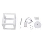 GLOBOSTAR® CUBE 00802 Μοντέρνο Κρεμαστό Φωτιστικό Οροφής με Ντουί 1 x E27 AC 220-240V IP20 - Λευκό - Μ25 x Π25 x Υ25cm - Image 8