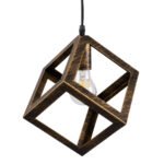 GLOBOSTAR® CUBE 00803 Μοντέρνο Κρεμαστό Φωτιστικό Οροφής με Ντουί 1 x E27 AC 220-240V IP20 - Χάλκινο Εφέ Σκουριάς - Μ25 x Π25 x Υ25cm - Image 4