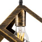 GLOBOSTAR® CUBE 00803 Μοντέρνο Κρεμαστό Φωτιστικό Οροφής με Ντουί 1 x E27 AC 220-240V IP20 - Χάλκινο Εφέ Σκουριάς - Μ25 x Π25 x Υ25cm - Image 6