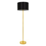 GLOBOSTAR® ASHLEY 00825 Μοντέρνο Επιδαπέδιο Φωτιστικό με Ντουί 1 x E27 AC 220-240V IP20 - Μαύρο & Χρυσό - Μ40 x Π40 x Υ148cm