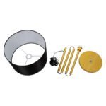 GLOBOSTAR® ASHLEY 00825 Μοντέρνο Επιδαπέδιο Φωτιστικό με Ντουί 1 x E27 AC 220-240V IP20 - Μαύρο & Χρυσό - Μ40 x Π40 x Υ148cm - Image 9