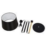 GLOBOSTAR® CEDAR 00827 Μοντέρνο Επιδαπέδιο Φωτιστικό με Ντουί 1 x E27 AC 220-240V IP20 - Μαύρο & Μπεζ - Μ40 x Π40 x Υ148cm - Image 9