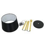 GLOBOSTAR® CEDAR 00829 Μοντέρνο Επιδαπέδιο Φωτιστικό με Ντουί 1 x E27 AC 220-240V IP20 - Μαύρο & Χρυσό - Μ40 x Π40 x Υ148cm - Image 9