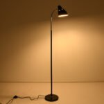 GLOBOSTAR® VERSA 00830 Μοντέρνο Επιδαπέδιο Φωτιστικό με Ντουί 1 x E27 AC 220-240V IP20 - Μαύρο & Χρώμιο - Μ14.5 x Π14.5 x Υ155cm - Image 3