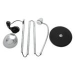 GLOBOSTAR® VERSA 00831 Μοντέρνο Επιδαπέδιο Φωτιστικό με Ντουί 1 x E27 AC 220-240V IP20 - Ασημί & Μαύρο - Μ15 x Π15 x Υ155cm - Image 10