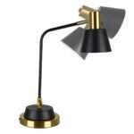GLOBOSTAR® LETO 00834 Μοντέρνο Επιτραπέζιο Φωτιστικό Πορτατίφ με Ντουί 1 x E27 AC 220-240V IP20 - Μαύρο & Χρυσό - Μ30 x Π18 x Υ54cm - Image 6