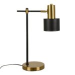 GLOBOSTAR® LETO 00835 Μοντέρνο Επιτραπέζιο Φωτιστικό Πορτατίφ με Ντουί 1 x E27 AC 220-240V IP20 - Μαύρο & Χρυσό - Μ18 x Π18 x Υ50.5cm - Image 3