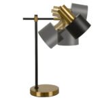 GLOBOSTAR® LETO 00835 Μοντέρνο Επιτραπέζιο Φωτιστικό Πορτατίφ με Ντουί 1 x E27 AC 220-240V IP20 - Μαύρο & Χρυσό - Μ18 x Π18 x Υ50.5cm - Image 5