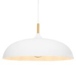 GLOBOSTAR® VALLETE 00837 Μοντέρνο Κρεμαστό Φωτιστικό Οροφής με Ντουί 1 x E27 AC 220-240V IP20 - Λευκό & Μπεζ - Μ60 x Π60 x Υ35cm