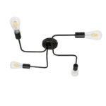 GLOBOSTAR® LIBERTA 00838 Vintage Φωτιστικό Οροφής με Ντουί 4 x E27 AC 220-240V IP20 - Μαύρο - Μ44.5 x Π44.5 x Υ12cm - Image 4