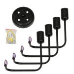 GLOBOSTAR® LIBERTA 00838 Vintage Φωτιστικό Οροφής με Ντουί 4 x E27 AC 220-240V IP20 - Μαύρο - Μ44.5 x Π44.5 x Υ12cm - Image 9