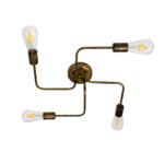 GLOBOSTAR® LIBERTA 00839 Μοντέρνο Φωτιστικό Οροφής με Ντουί 4 x E27 AC 220-240V IP20 - Χάλκινο - Μ44.5 x Π44.5 x Υ12cm - Image 4