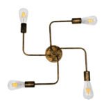 GLOBOSTAR® LIBERTA 00839 Μοντέρνο Φωτιστικό Οροφής με Ντουί 4 x E27 AC 220-240V IP20 - Χάλκινο - Μ44.5 x Π44.5 x Υ12cm - Image 5