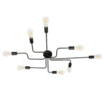 GLOBOSTAR® LIBERTA 00840 Μοντέρνο Φωτιστικό Οροφής με Ντουί 8 x E27 AC 220-240V IP20 - Μαύρο - Μ102 x Π72 x Υ10.5cm - Image 4