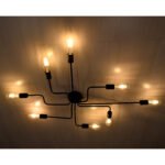 GLOBOSTAR® LIBERTA 00840 Μοντέρνο Φωτιστικό Οροφής με Ντουί 8 x E27 AC 220-240V IP20 - Μαύρο - Μ102 x Π72 x Υ10.5cm - Image 3