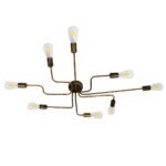 GLOBOSTAR® LIBERTA 00841 Μοντέρνο Φωτιστικό Οροφής με Ντουί 8 x E27 AC 220-240V IP20 - Μπρούτζινο - Μ102 x Π72 x Υ10.5cm - Image 4