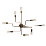 GLOBOSTAR® LIBERTA 00841 Μοντέρνο Φωτιστικό Οροφής με Ντουί 8 x E27 AC 220-240V IP20 - Μπρούτζινο - Μ102 x Π72 x Υ10.5cm - Image 5