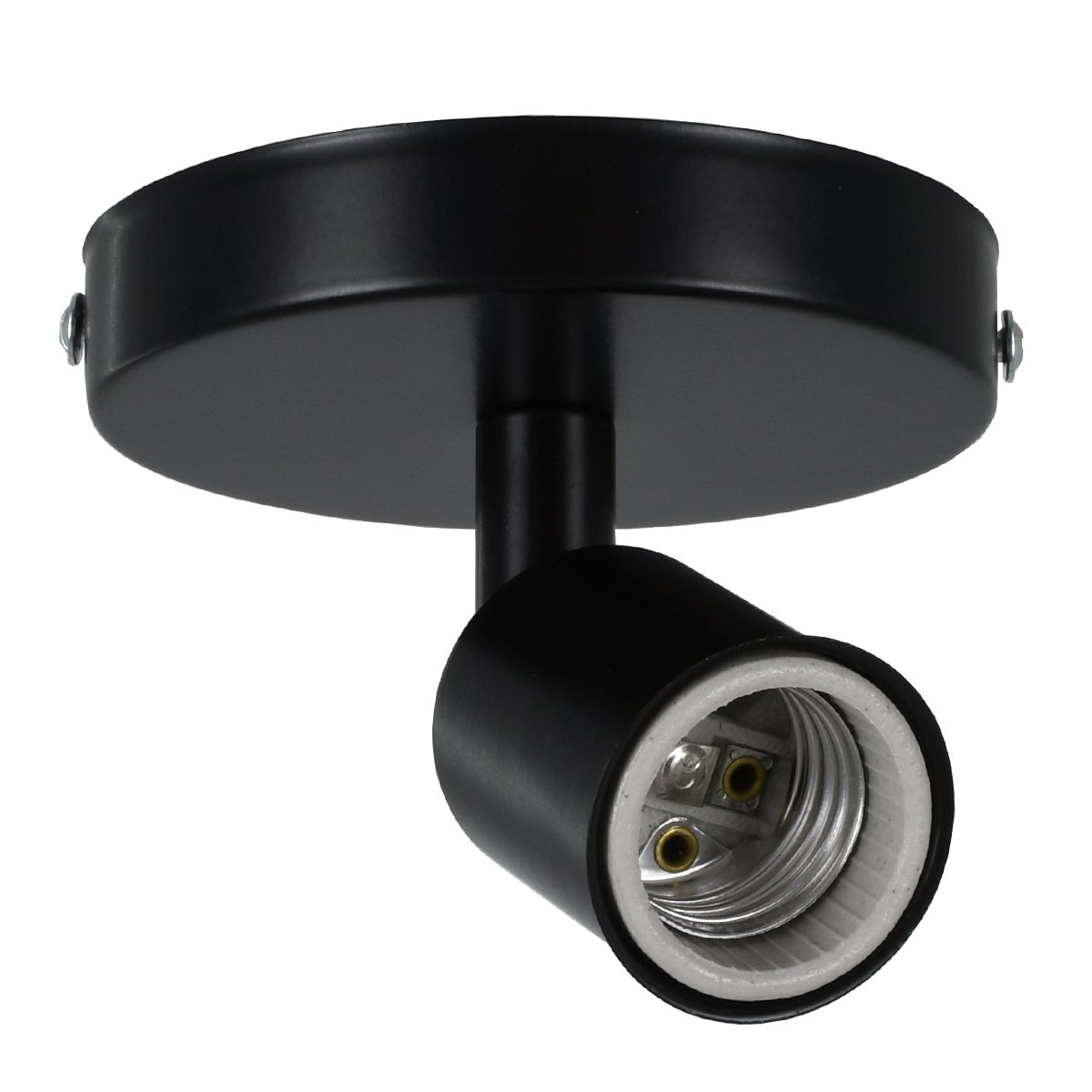 00843_0 GLOBOSTAR® SARA 00843 Μοντέρνο Φωτιστικό Οροφής με Ντουί 1 x E27 AC 220-240V IP20 - Μαύρο - Μ10 x Π10 x Υ10.3cm - Image 1