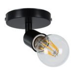 GLOBOSTAR® SARA 00843 Μοντέρνο Φωτιστικό Οροφής με Ντουί 1 x E27 AC 220-240V IP20 - Μαύρο - Μ10 x Π10 x Υ10.3cm - Image 3