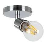 GLOBOSTAR® SARA 00844 Μοντέρνο Φωτιστικό Οροφής με Ντουί 1 x E27 AC 220-240V IP20 - Ασημί - Μ10 x Π10 x Υ10.3cm - Image 3