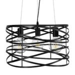 GLOBOSTAR® TOKEN 00855 Μοντέρνο Κρεμαστό Φωτιστικό Οροφής με Ντουί 3 x E27 AC 220-240V IP20 - Μαύρο - Μ43 x Π43 x Υ29cm - Image 5