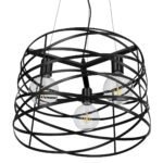 GLOBOSTAR® TOKEN 00855 Μοντέρνο Κρεμαστό Φωτιστικό Οροφής με Ντουί 3 x E27 AC 220-240V IP20 - Μαύρο - Μ43 x Π43 x Υ29cm - Image 6