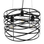 GLOBOSTAR® TOKEN 00855 Μοντέρνο Κρεμαστό Φωτιστικό Οροφής με Ντουί 3 x E27 AC 220-240V IP20 - Μαύρο - Μ43 x Π43 x Υ29cm - Image 7