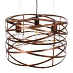 GLOBOSTAR® TOKEN 00856 Μοντέρνο Κρεμαστό Φωτιστικό Οροφής με Ντουί 3 x E27 AC 220-240V IP20 - Χάλκινο Εφέ Σκουριάς - Μ43 x Π43 x Υ29cm - Image 7