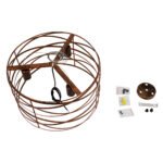 GLOBOSTAR® TOKEN 00856 Μοντέρνο Κρεμαστό Φωτιστικό Οροφής με Ντουί 3 x E27 AC 220-240V IP20 - Χάλκινο Εφέ Σκουριάς - Μ43 x Π43 x Υ29cm - Image 9