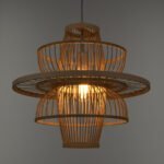 GLOBOSTAR® BALI 00861 Boho Κρεμαστό Φωτιστικό Οροφής με Ντουί 1 x E27 AC 220-240V IP20 - Μπεζ - Μ45 x Π45 x Υ42.5cm - Image 3