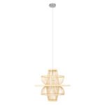GLOBOSTAR® BALI 00861 Boho Κρεμαστό Φωτιστικό Οροφής με Ντουί 1 x E27 AC 220-240V IP20 - Μπεζ - Μ45 x Π45 x Υ42.5cm - Image 4