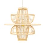 GLOBOSTAR® BALI 00861 Boho Κρεμαστό Φωτιστικό Οροφής με Ντουί 1 x E27 AC 220-240V IP20 - Μπεζ - Μ45 x Π45 x Υ42.5cm - Image 5