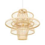 GLOBOSTAR® BALI 00861 Boho Κρεμαστό Φωτιστικό Οροφής με Ντουί 1 x E27 AC 220-240V IP20 - Μπεζ - Μ45 x Π45 x Υ42.5cm - Image 6
