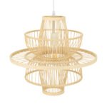 GLOBOSTAR® BALI 00861 Boho Κρεμαστό Φωτιστικό Οροφής με Ντουί 1 x E27 AC 220-240V IP20 - Μπεζ - Μ45 x Π45 x Υ42.5cm - Image 7