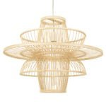 GLOBOSTAR® BALI 00862 Boho Κρεμαστό Φωτιστικό Οροφής με Ντουί 1 x E27 AC 220-240V IP20 - Μπεζ - Μ60 x Π60 x Υ45cm