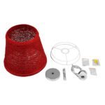 GLOBOSTAR® PLAYROOM 00863 Vintage Κρεμαστό Φωτιστικό Οροφής με Ντουί 1 x E27 AC 220-240V IP20 - Κόκκινο - Μ32 x Π32 x Υ27cm - Image 8