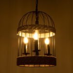 GLOBOSTAR® MERLIN 00865 Vintage Κρεμαστό Φωτιστικό Οροφής με Ντουί 3 x E14 AC 220-240V IP20 - Μαύρο & Μπεζ - Μ28 x Π28 x Υ40cm - Image 3