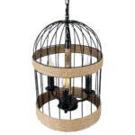 GLOBOSTAR® MERLIN 00865 Vintage Κρεμαστό Φωτιστικό Οροφής με Ντουί 3 x E14 AC 220-240V IP20 - Μαύρο & Μπεζ - Μ28 x Π28 x Υ40cm - Image 7