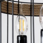 GLOBOSTAR® MERLIN 00865 Vintage Κρεμαστό Φωτιστικό Οροφής με Ντουί 3 x E14 AC 220-240V IP20 - Μαύρο & Μπεζ - Μ28 x Π28 x Υ40cm - Image 10