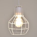 GLOBOSTAR® CAGE 00867 Vintage Κρεμαστό Φωτιστικό Οροφής με Ντουί 1 x E27 AC 220-240V IP20 - Λευκό - Μ15 x Π15 x Υ22cm - Image 3