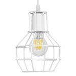 GLOBOSTAR® CAGE 00867 Vintage Κρεμαστό Φωτιστικό Οροφής με Ντουί 1 x E27 AC 220-240V IP20 - Λευκό - Μ15 x Π15 x Υ22cm - Image 5