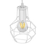 GLOBOSTAR® CAGE 00867 Vintage Κρεμαστό Φωτιστικό Οροφής με Ντουί 1 x E27 AC 220-240V IP20 - Λευκό - Μ15 x Π15 x Υ22cm - Image 7