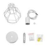 GLOBOSTAR® CAGE 00867 Vintage Κρεμαστό Φωτιστικό Οροφής με Ντουί 1 x E27 AC 220-240V IP20 - Λευκό - Μ15 x Π15 x Υ22cm - Image 9