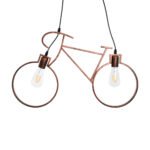 GLOBOSTAR® BIKE 00868 Vintage Κρεμαστό Φωτιστικό Οροφής με Ντουί 2 x E27 AC 220-240V IP20 - Χάλκινο - Μ67 x Π3.5 x Υ41cm - Image 2