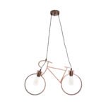 GLOBOSTAR® BIKE 00868 Vintage Κρεμαστό Φωτιστικό Οροφής με Ντουί 2 x E27 AC 220-240V IP20 - Χάλκινο - Μ67 x Π3.5 x Υ41cm - Image 4