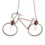 GLOBOSTAR® BIKE 00868 Vintage Κρεμαστό Φωτιστικό Οροφής με Ντουί 2 x E27 AC 220-240V IP20 - Χάλκινο - Μ67 x Π3.5 x Υ41cm - Image 6