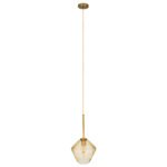 GLOBOSTAR® AMARIS 00869 Μοντέρνο Κρεμαστό Φωτιστικό Οροφής με Ντουί 1 x E27 AC 220-240V IP20 - Χρυσό Πλατίνα & Μελί - Μ22 x Π22 x Y22cm - Image 3